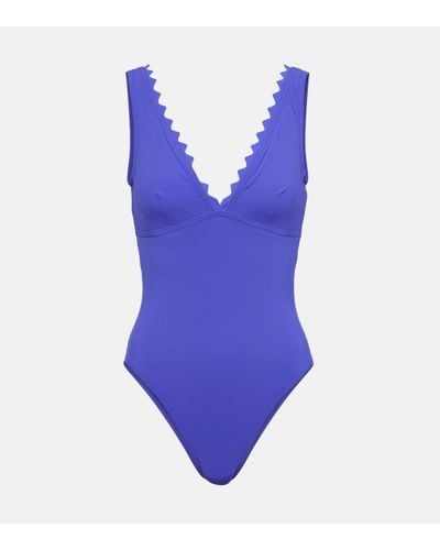 Karla Colletto Scalloped Swimsuit - Blue