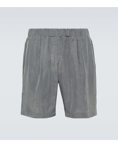 Frankie Shop Leland Cupro Shorts - Gray