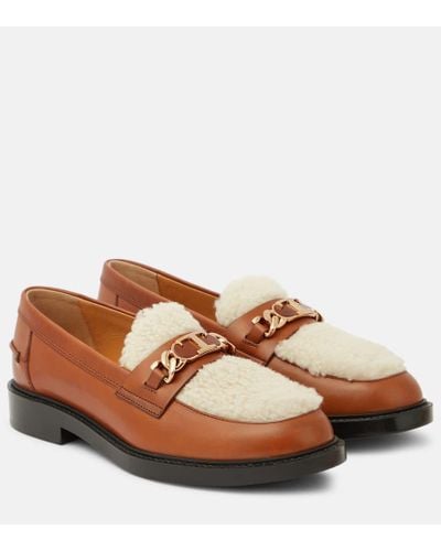 Tod's Loafer mit Shearling-Futter - Braun
