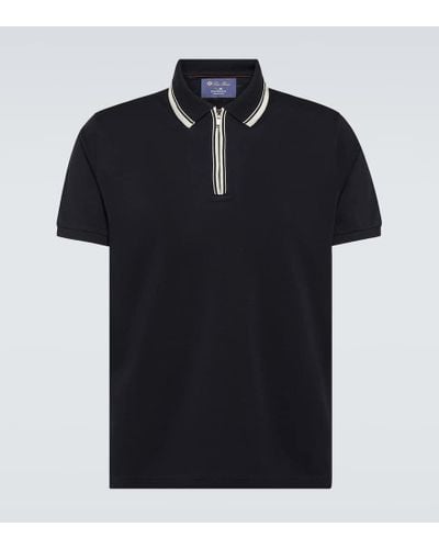 Loro Piana Regatta Cotton-blend Polo Shirt - Black