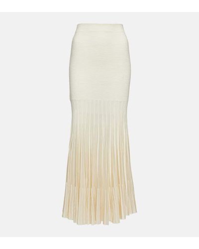 Chloé Knit Wool And Silk Maxi Skirt - Natural