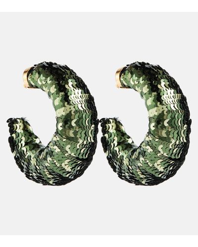 Tom Ford Sequined Earrings - Green