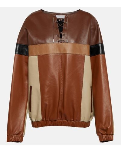 Chloé Patchwork Leather Blouse - Brown