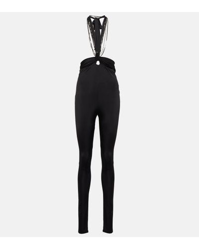 The Attico Ruby Halterneck High-rise Slim Trousers - Black