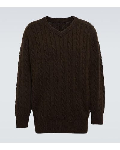 The Row Domas Cable-knit Cashmere Sweater - Brown