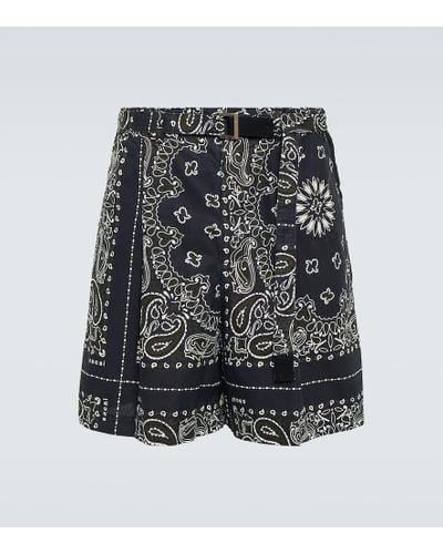 Sacai Shorts aus Baumwollpopeline - Schwarz