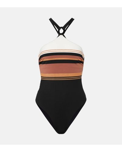 Max Mara Striped Racerback Swimsuit - White