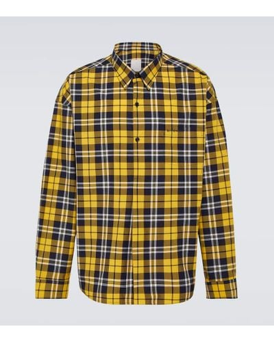 Givenchy Oversized Asymmetrical Checked Shirt - Yellow
