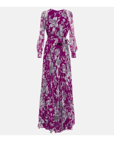 Erdem Lindsay Floral Voile Gown - Purple