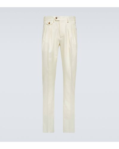 Lardini Straight-leg Wool-blend Trousers - White