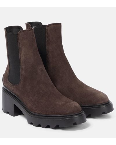 Tod's Suede Chelsea Boots - Brown