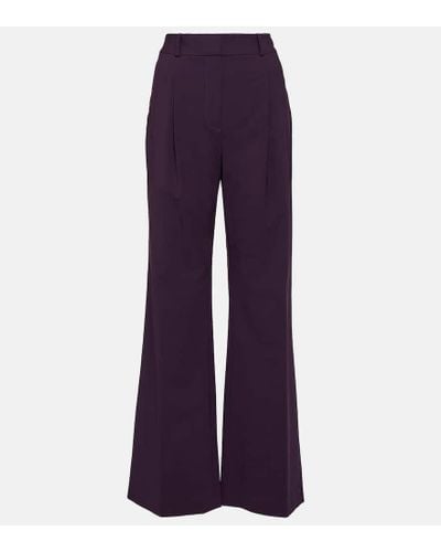 Veronica Beard Ollie Wool-blend Wide-leg Pants - Purple