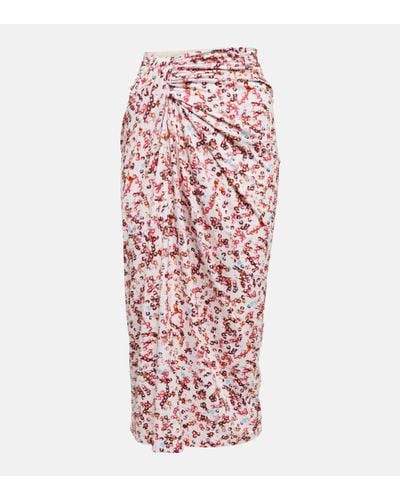 Isabel Marant Jeldia Printed Jersey Midi Skirt - Pink