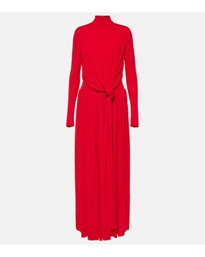 Proenza Schouler Meret Draped Crepe Jersey Maxi Dress - Red