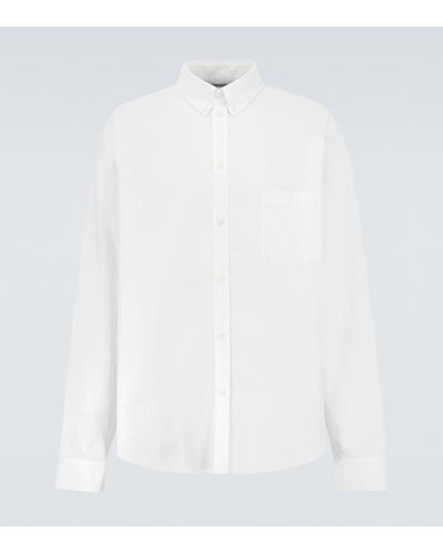 Balenciaga Chemise ample en popeline de coton - Blanc