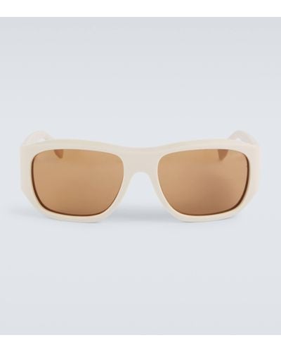Fendi Logo Square Sunglasses - White