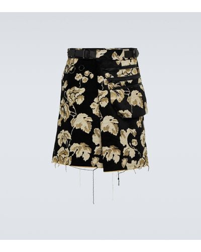 Undercover Floral Jacquard Skirt - Black