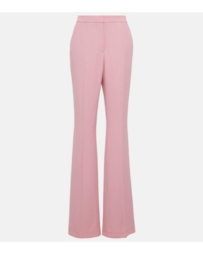 Alexander McQueen High-rise Flared Trousers - Pink