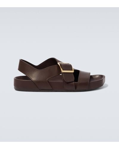 Loewe Paula's Ibiza Ease Leather Sandals - Brown