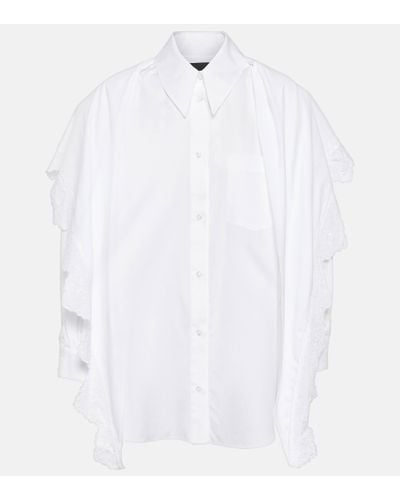 Simone Rocha Embroidered Cotton Shirt - White