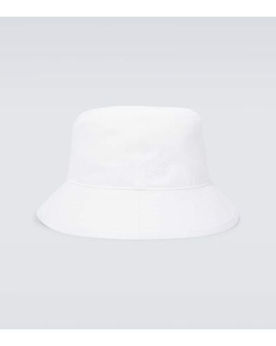 Gucci Cotton Bucket Hat With Embroidery - White