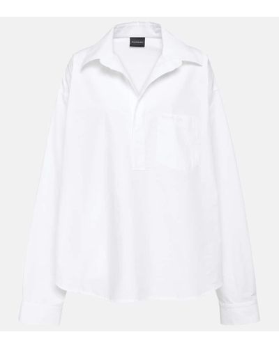 Balenciaga Oversize-Hemd aus Baumwollpopeline - Weiß