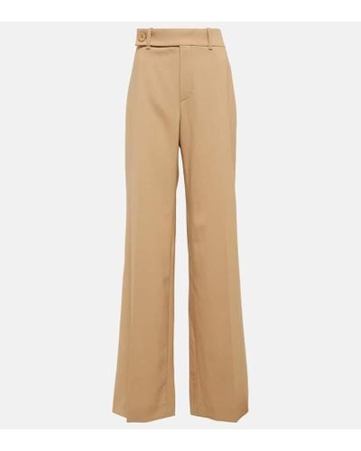 Chloé Chloe Mid-rise Straight Wool-blend Pants - Natural