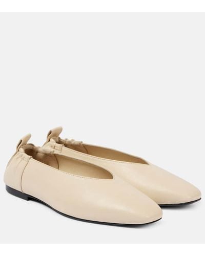 A.Emery Briot Leather Ballet Flats - Natural