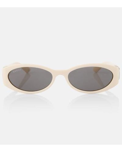 Gucci Ovale Sonnenbrille Interlocking G - Grau