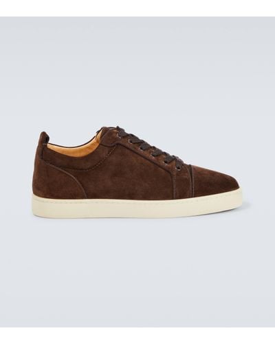 Christian Louboutin Louis Junior Suede Trainers - Brown