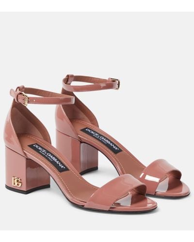 Dolce & Gabbana Patent Leather Sandals - Pink