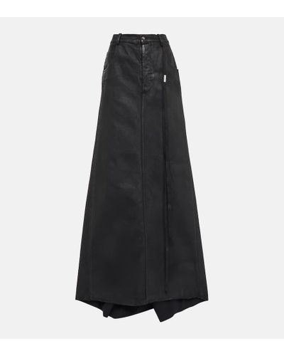 Ann Demeulemeester Gonna lunga in cotone - Nero