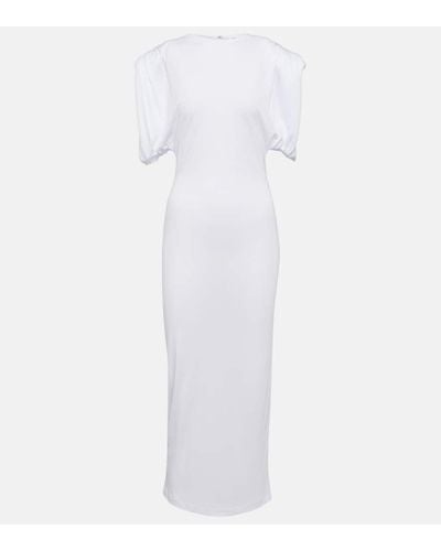 Wardrobe NYC Ruched Jersey Midi Dress - White