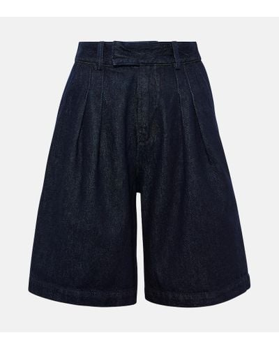 Frankie Shop Xavier Denim Bermuda Shorts - Blue