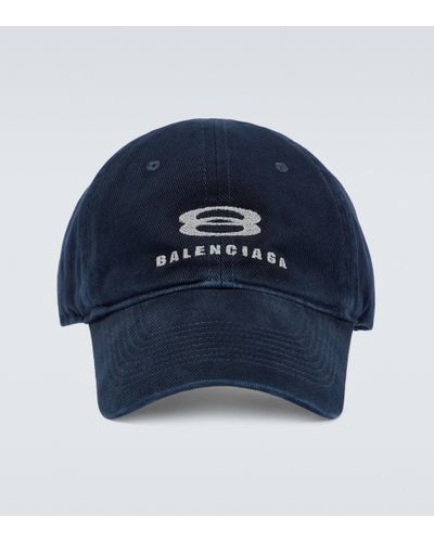 Balenciaga Cappello in denim con visiera - Blu