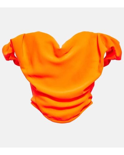 Vivienne Westwood Sunday Off-shoulder Crepe Corset Top - Orange