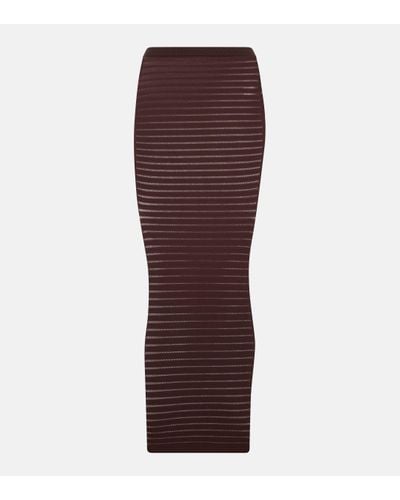 Alaïa Striped Maxi Skirt - Purple