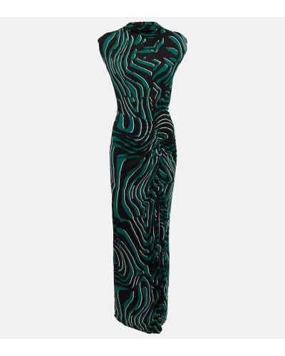 Diane von Furstenberg Vestido largo ajustado con estampado - Verde
