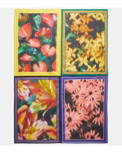 Dries Van Noten Foulard in cotone con stampa - Multicolore