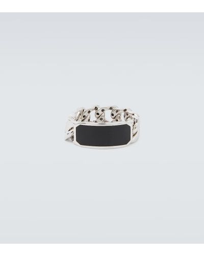 SHAY Id Link 18kt White Gold Ring With Onyx