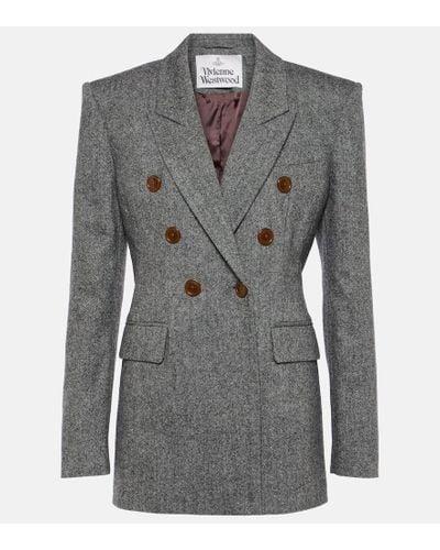 Vivienne Westwood Wool-blend Double Breasted Blazer - Gray