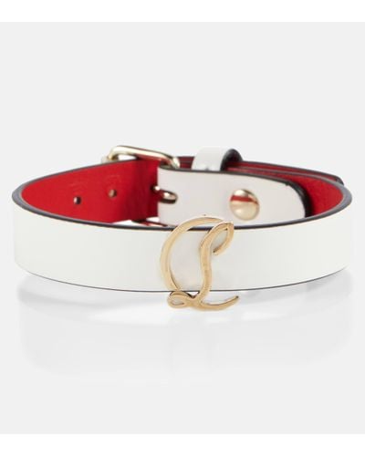 Christian Louboutin Bracelet Loubilink en cuir - Rouge