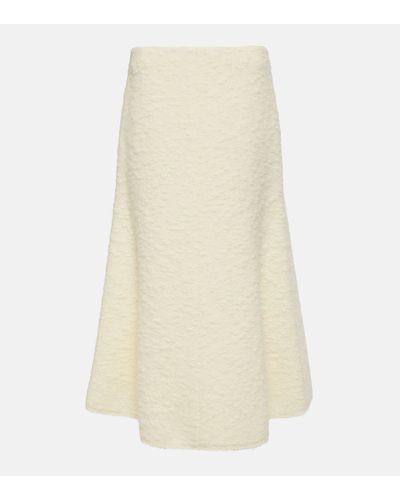 Chloé Wool-blend Midi Skirt - Natural