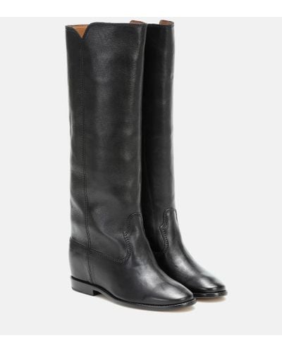 Isabel Marant Chess Leather Boots - Black