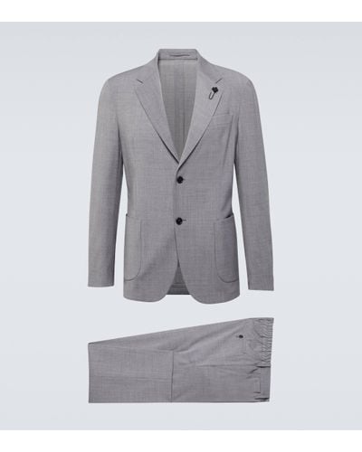 Lardini Single-breasted Wool Blend Suit - Grey