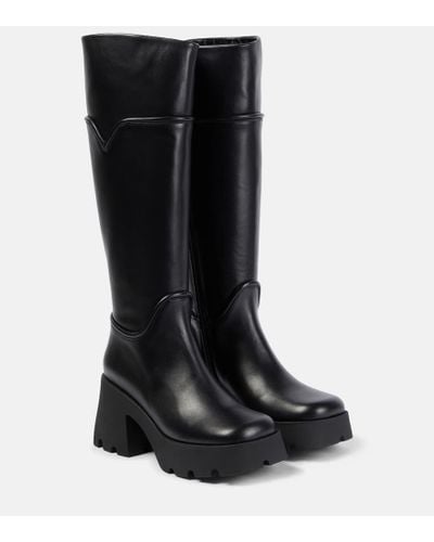 NODALETO Bulla Stormy Leather Knee-high Boots - Black