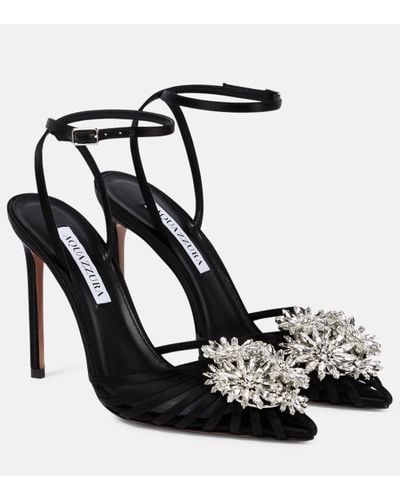 Aquazzura 'crystal Margarita' Court Shoes - Black