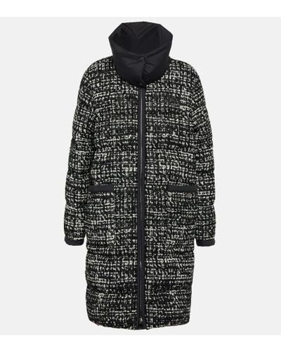 Moncler Rhone Tweed Down Coat - Black