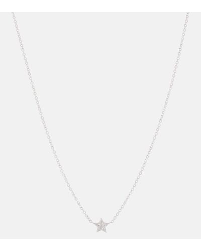 Maria Tash Invisible Set Diamond Star 18kt White Gold Necklace With Diamonds