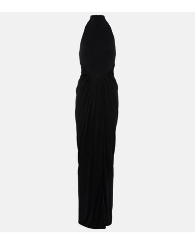 Alaïa Halterneck Draped Gown - Black